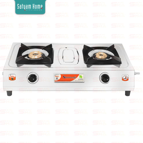 2 Burner Bf 1.5Kgs MS Pan Support Brass Top (With Panel) - SUPREME 2004