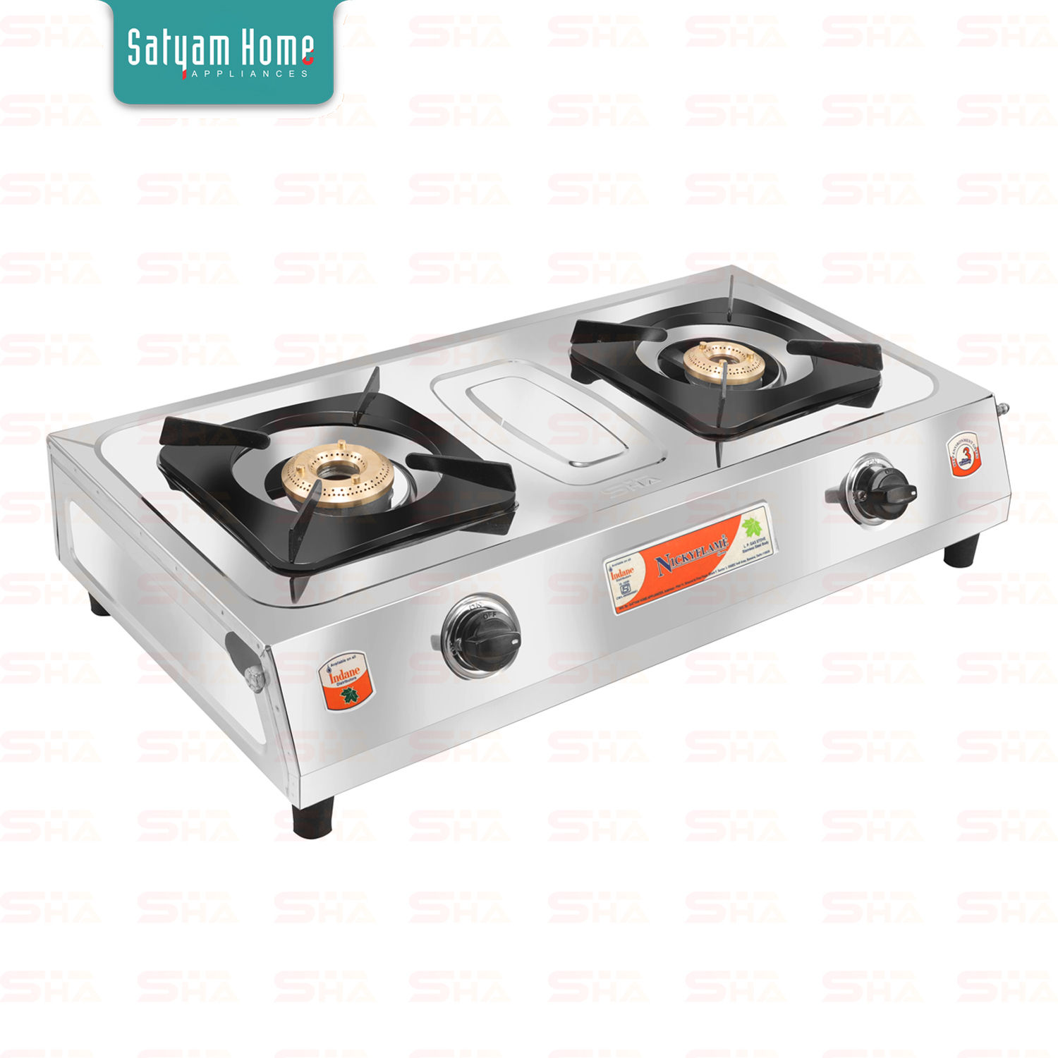 2 Burner Bf 1.5Kgs MS Pan Support Brass Top (With Panel) - SUPREME 2004