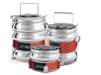 Stainless Steel Clip Belly Luch Box - Color: Silver
