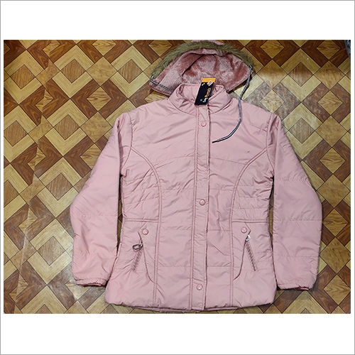 Women Peach Hoody Jacket Decoration Material: Cloths