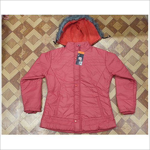 Women Red Hoody Jacket Decoration Material: Cloths