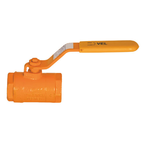 Yellow 2 Piece Design Screwed Ball Valve