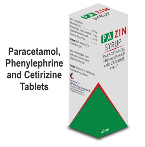 Paracetomol Phenyleophrine and Cetrizine Tablets