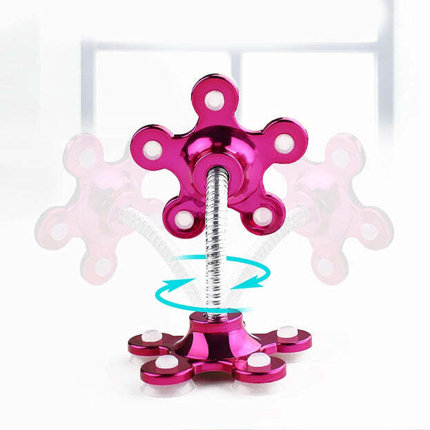 PHONE HOLDER 360 ROTATABLE PHONE STAND MULTI FUNCTION DOUBLE SIDED SUCTION CUP MOBILE PHONE HOLDER ( MOQ 6 PC ) 0637B