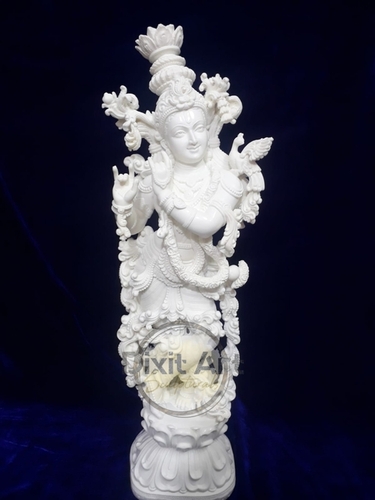 Pure White Marble Krishna Statue