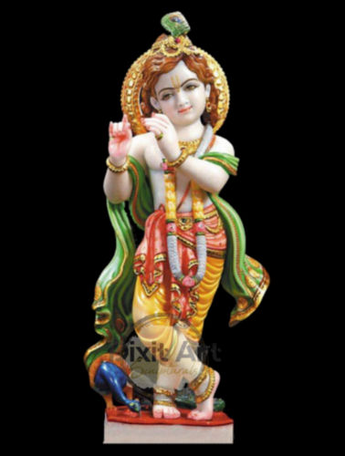 Standing Marble Krishna Statue