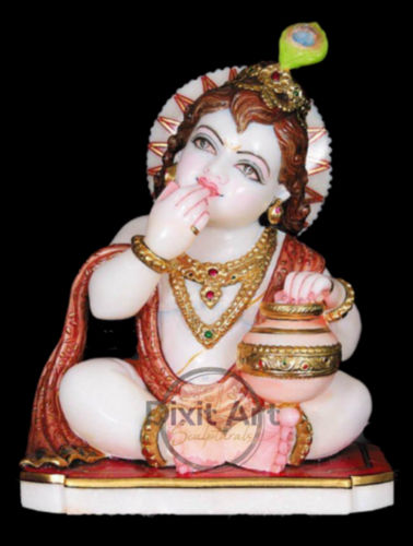 Marble Bal Gopal Statue With Makhan Mutki