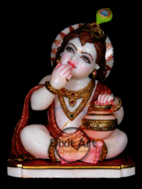 Marble Bal Gopal Statue With Makhan Mutki