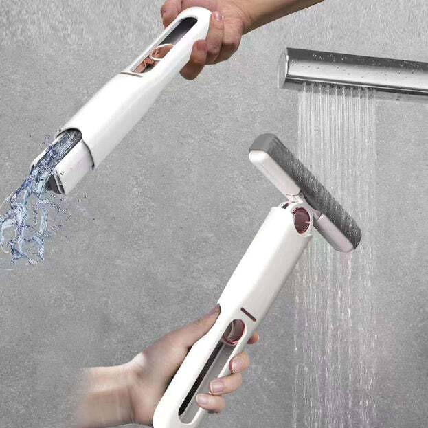 PORTABLE SELF SQUEEZE SHORT MOP MINI HAND WASH FREE STRONG ABSORBENT MOP WITH 1 COTTON HEAD CLEANING SPONGE FOR BATHROOM KITCHENS TABLE (4707b)