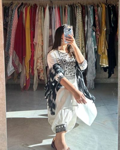 Party Wear Look Fancy Top - Heavy Faux Georgette, Knee-Length, Three-Quarter Sleeves | Comfortable Fit, Elegant Design, Unique Digital Print, Versatile Style