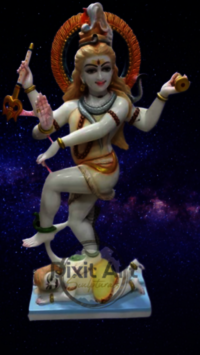 Marble Dancing Shiva Statue - Color: Multicolor