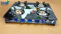 4 Burner Crystal Digital Glass With SS Frame (Digital Jumbo) - Phastos SS 4603