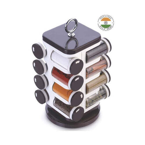 Ganesh Multipurpose Revolving Spice Rack With 16 Pcs Dispenser Each 100 Ml Plastic Spice Abs Material 1 Piece Spice Set 1 Piece Spice Set (Plastic) 8119