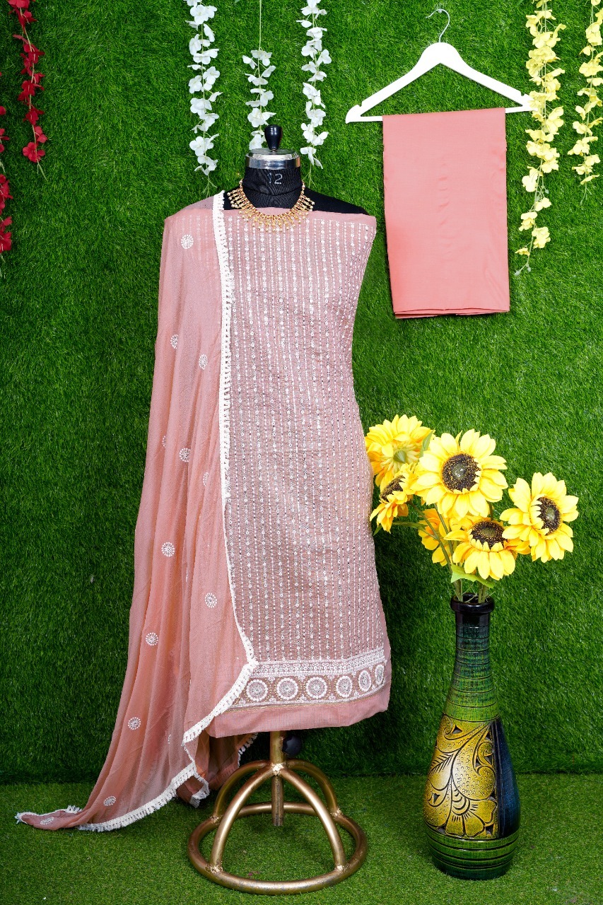 New Embroidery Work Dress Material