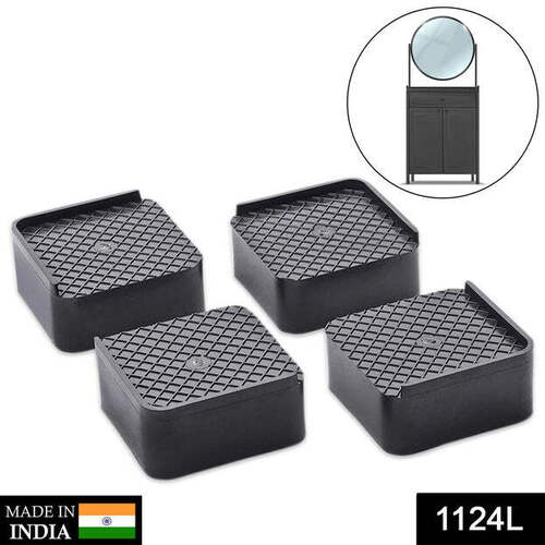 Black Premium Heavy Duty Adjustable Floor Stand Set for Cupboards