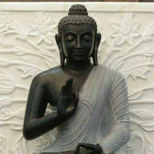 Black Marble Buddha Statue