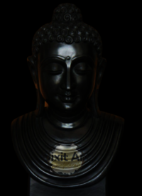 Stone Buddha Statue - Stone, Black | Modern Arts Style, Home Decoration, Includes Warranty