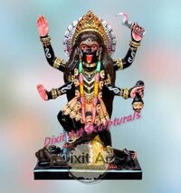 Marble Kali Mata Statue - 2 Feet Tall, 1 Foot Wide | Handcrafted Black Marble, Intricate Carvings, Polished Glossy Finish
