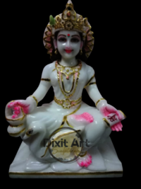 Gayatri Maa Marble Statue - Height: Approximately 12 Inches
