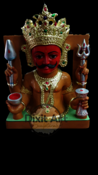 Marble Bhairav Ji Murti - Color: Multi-color