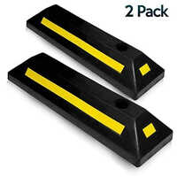 Vehicle Wheel Stopper - Rubber Material, 3.5 Kg Weight, Yellow & Black Color | Anti-pressure Feature, 1 Year Warranty
