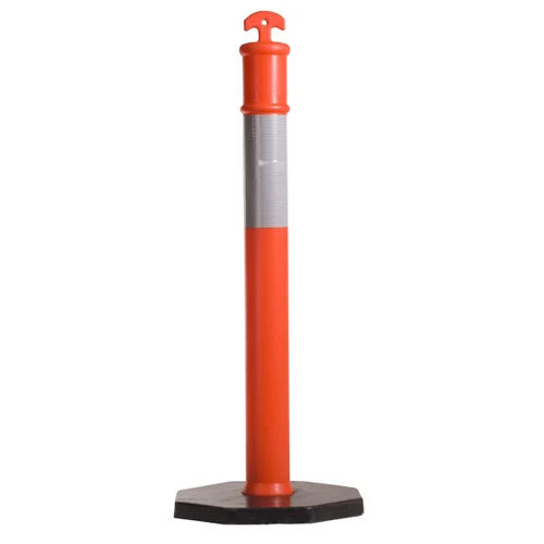 Orange And Silver Delineator Bollard Post