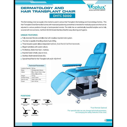 Electric Dermatology Chair Color Code: Blue