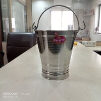 Ss Doll Stainless Steel Bucket - Stainless Steel, Various Sizes Available, Polished Silver Finish | Versatile Household Use