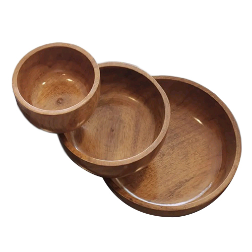 Set Of Three Wooden Bowls