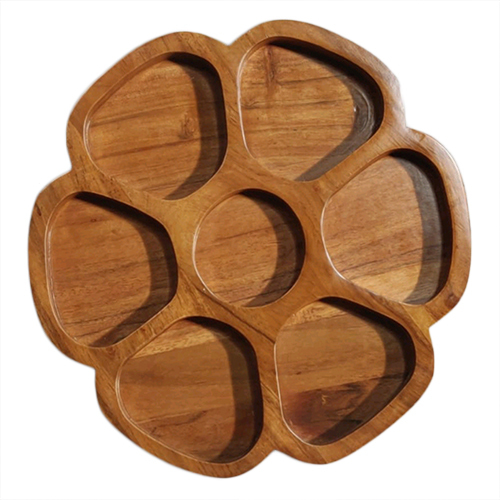 Wooden Flower Shape Platter