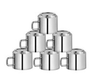 Ss Spice Dlx Glass Set - Stainless Steel Alloy , 300ml Capacity, Elegant Royal Finish, Rust Resistant, Designer Steel Glasses For Durability