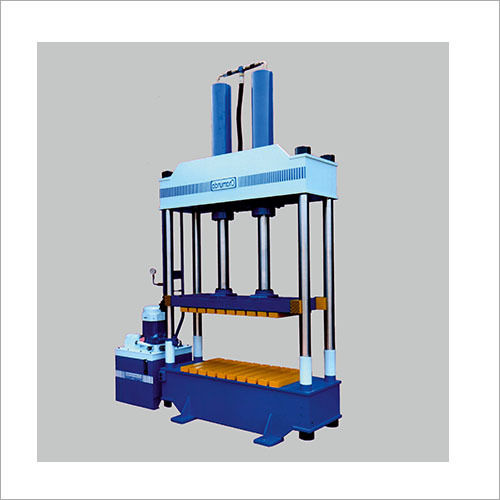 Sky Blue Four Pillar Hydraulic Bailing Press