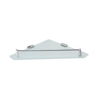 Corner Glass Shelf-rectangular Silver - Finish: Glossy