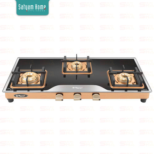 3 Burner Mirror Glass With Rose Gold Mirror Finish Frame (Full Body Elite) - BEAST (ROSE GOLD) 3505