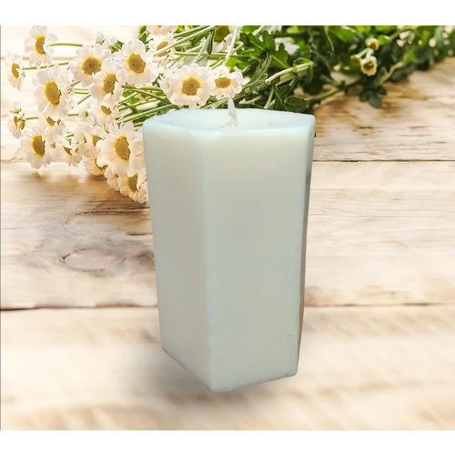 White Hexagon shape Soy Wax Candle