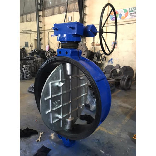 Blue Gear Operated Butterfly Valve