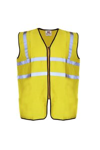 Reflective Safety Cotton Polyester Jacket - Cotton Polyester Material, Unisex Design, Yellow Color, Single Layer | Ideal For Construction Use