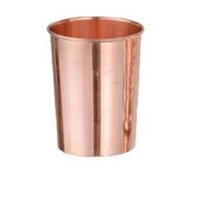 Copper Plain Glass - Copper Material, Handcrafted Ergonomic Bottle , Sophisticated Design With Antimicrobial Properties, Ideal For Beverages