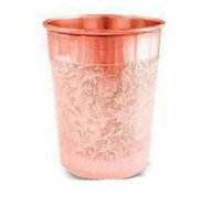 Copper Etched Glass - Handcrafted Copper Bottle Set With Glass | Ergonomic Design, Antimicrobial Properties, Keeps Beverages Cold
