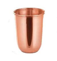 Copper Juice Plain Glass - Handcrafted Copper Bottle & Glass Set | Elegant Design, Antimicrobial Properties, Keeps Beverages Cold
