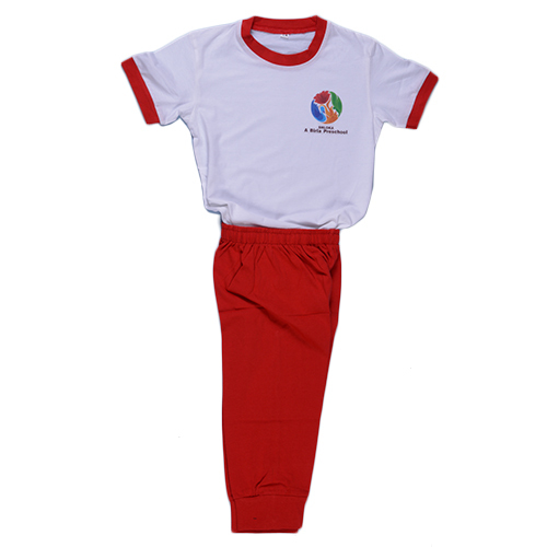 Kids School Round Neck T Shirt And Lower Set
