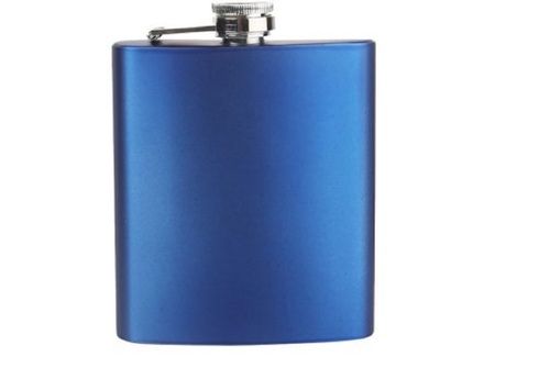 SS HIP FLASK BLUE