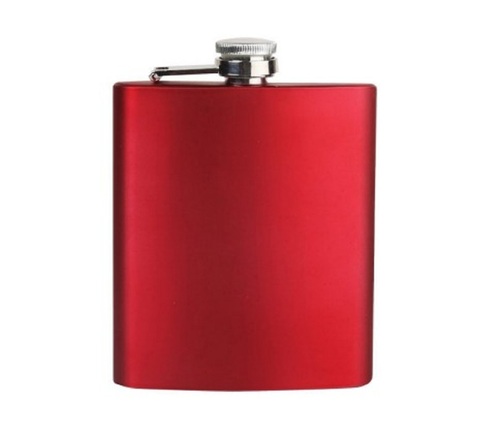 SS HIP FLASK RED