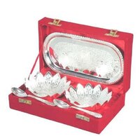 Ss Two Apple Bowl Set - Silver Plated Design, Large And Medium Sizes | Versatile Serving Bowls For Home Decor And Gifting