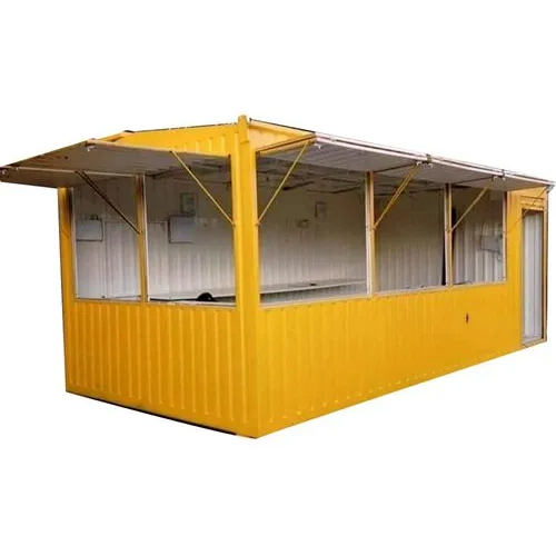 Rectangular Coffee Shop Cabin - Steel Structure, Sliding Windows , Custom Color Options, Durable Steel Door