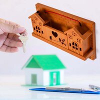 6 HOOKS HOUSE DESIGN WOODEN KEYS STAND FOR ENTRYWAY KITCHEN OFFICE MUDROOM WALL MOUNT DECORATIVE KEYS ORGANIZER KEY HOLDER (9125)