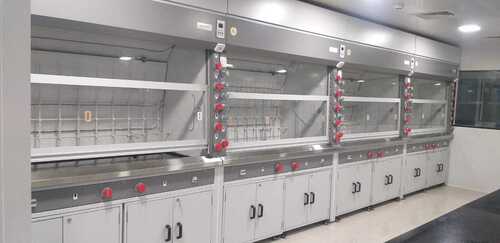 Chemical Fume Hood - 4 Feet Dimensions, Stainless Steel Material, Sliding Sash, Epoxy Resin Work Surface, LED Lighting, Ductless Exhaust System, Digital Controls