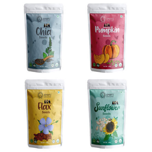 Common Raw Chia Pumpkin Sunflower Flax Seeds Combo Set