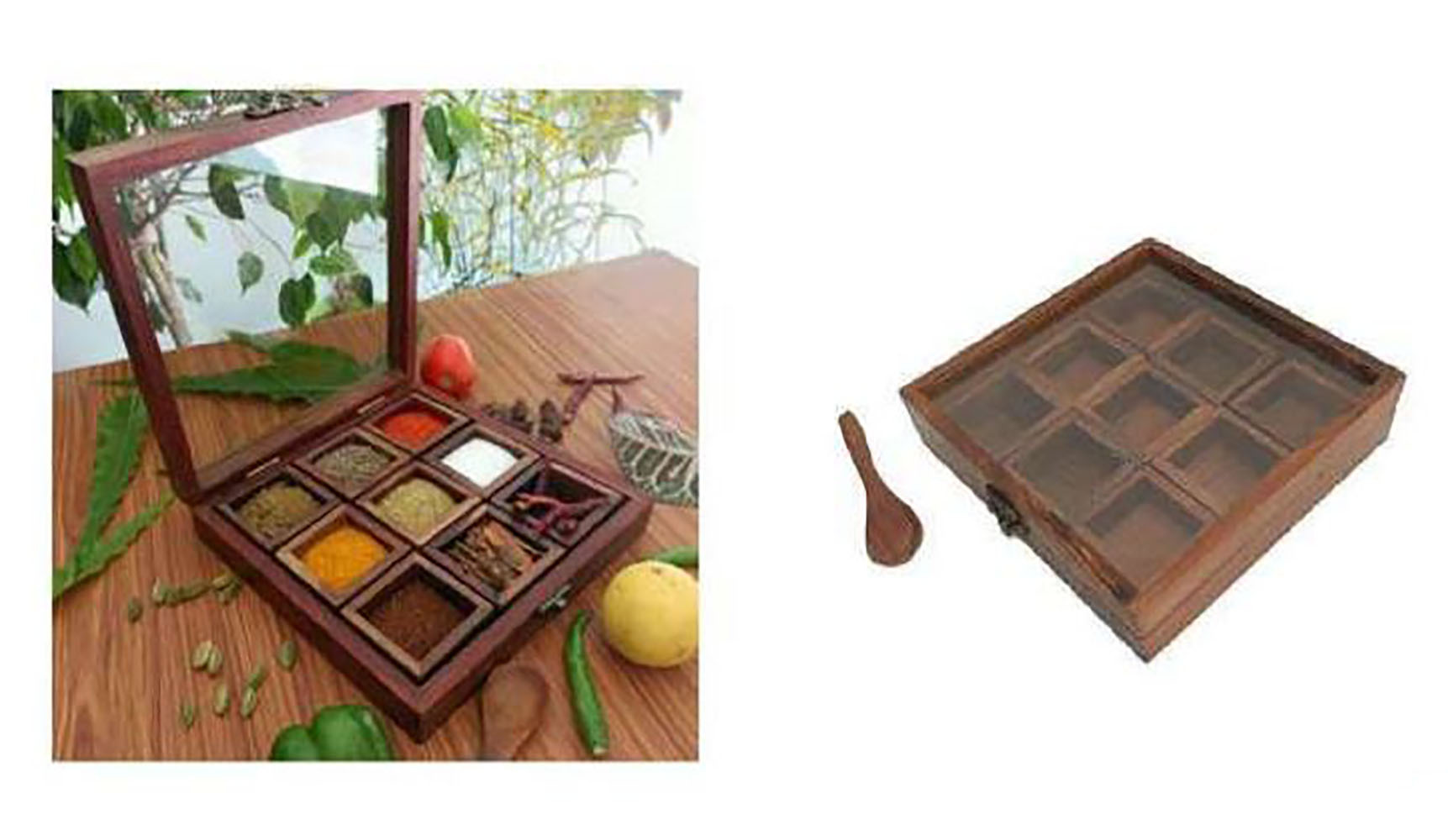 WOOD SPICE BOX