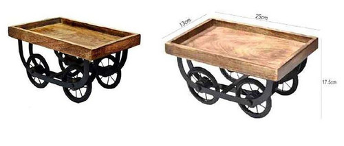 CART PLATTER TROLLEY WITH MANGO TOP